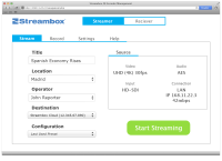 Streambox Encoder Web Interface Prototype